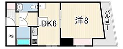 メゾン中町 1DKの間取図画像