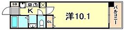 レジディア三宮東 1Kの間取図画像