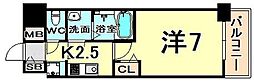 プレサンス三宮東フィール 1Kの間取図画像