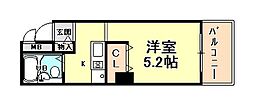 アルテハイム灘 1Kの間取図画像