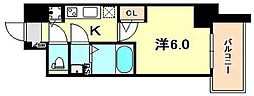 エスリード神戸三宮 1Kの間取図画像