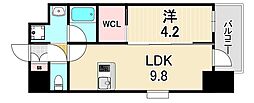 CREATEVIEW三宮磯上公園 1LDKの間取図画像