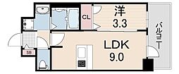 アドバンス神戸パーチェ 1LDKの間取図画像