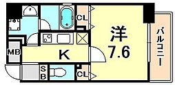 RESIDIA神戸元町 1Kの間取図画像