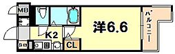 エステムコート新神戸エリタージュ 1Kの間取図画像