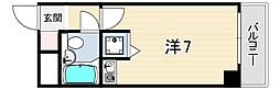 ダイアパレス王子公園 ワンルームの間取図画像