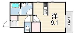 ヘーベルメゾン東須磨 1SKの間取図画像