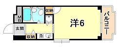 アルテハイム灘 1Kの間取図画像