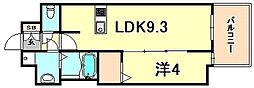 ESRISE神戸三宮山手通壱番館 1LDKの間取図画像