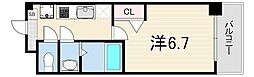 アドバンス神戸レイソレ 1Kの間取図画像