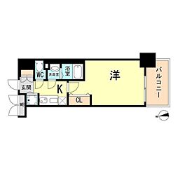 Luxe神戸WEST 1Kの間取図画像