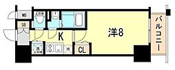 エスプレイス神戸ハーバーランド 1Kの間取図画像