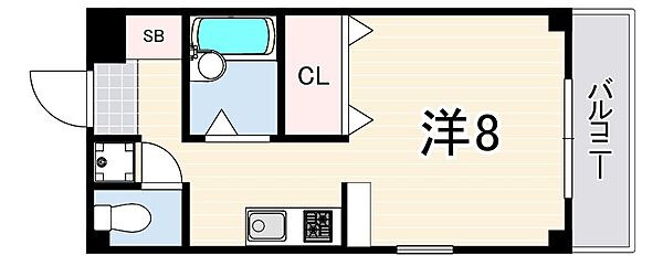 モナハイツ八雲 ｜兵庫県神戸市中央区八雲通２丁目(賃貸マンション1R・5階・25.14㎡)の写真 その2