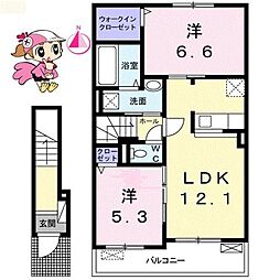 ズューデンB 2LDKの間取図画像