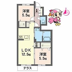 シャーメゾンレ・フレール4 2LDKの間取図画像