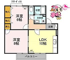 徳島県徳島市南田宮２丁目（賃貸アパート2LDK・2階・55.41㎡） その2