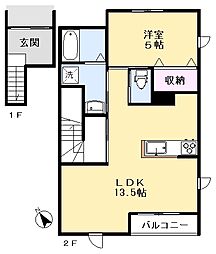 コリド赤塚 1LDKの間取図画像