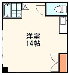 共栄マンション ワンルームの間取図画像