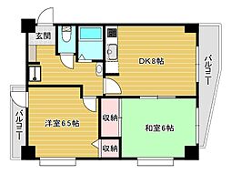 ストリーム多摩 2DKの間取図画像
