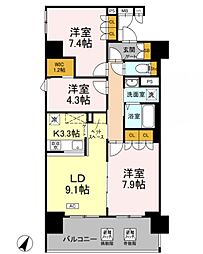 リーラ横浜川和町 3LDKの間取図画像
