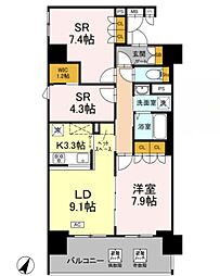 リーラ横浜川和町 1SLDKの間取図画像