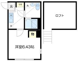 ステラマリスドゥエ 1Kの間取図画像