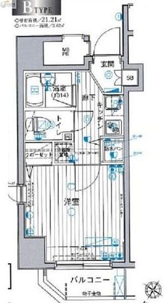 パークウェル川崎弐番館 701｜神奈川県川崎市川崎区本町２丁目(賃貸マンション1K・7階・21.20㎡)の写真 その2