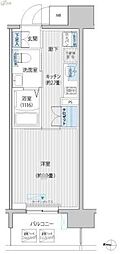 セントラーレ新城 11階1Kの間取り