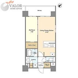 ＢｌｕＲｏｃｋ東神奈川 7階1LDKの間取り