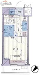ルーブル東蒲田 7階1Kの間取り