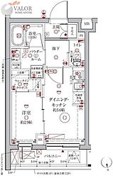 クレイシアＩＤＺ中馬込 4階1DKの間取り