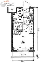 スカイコート蒲田EAST 1Kの間取図画像
