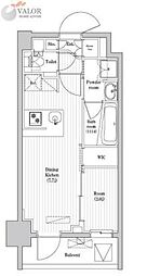 アジールコート蒲田 1DKの間取図画像