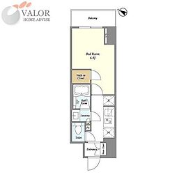 ドゥーエ横濱鶴見 1Kの間取図画像