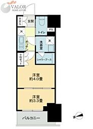 横浜市鶴見区鶴見中央4丁目マンション 2Kの間取図画像