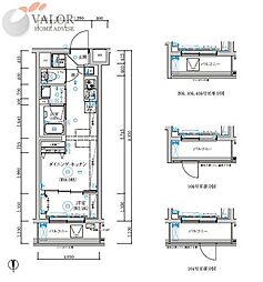 RELUXIA武蔵中原 1DKの間取図画像