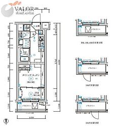 RELUXIA武蔵中原 1DKの間取図画像