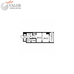 スパシエ蒲田グランドタワー 2Kの間取図画像