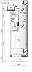 MAINSTAGE二子多摩川 1Kの間取図画像