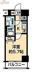 スパシエ横浜大通り公園 1Kの間取図画像