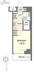SHOKEN Residence川崎大師 1Kの間取図画像