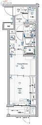 PREMIUMCUBE大岡山DEUX 1DKの間取図画像