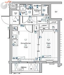 PREMIUMCUBE大岡山DEUX 1DKの間取図画像