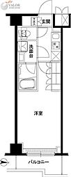 ルーブル武蔵新城六番館 1Kの間取図画像