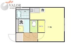 MAXIV横浜鶴見 1Kの間取図画像