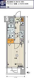スカイコート武蔵新田 1Kの間取図画像