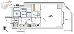 プロスタイルウェルス川崎イースト 1Kの間取図画像