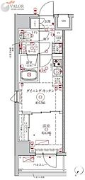 クレイシアIDZ川崎ザ・テラス 1DKの間取図画像
