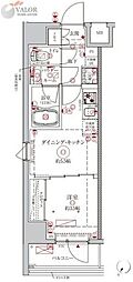 クレイシアIDZ川崎ザ・テラス 1DKの間取図画像