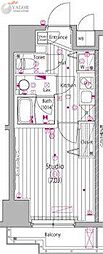 ガーラ・ステーション横濱関内 1Kの間取図画像